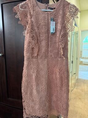 Gianni Bini Dusty Rose Lace Midi Dress